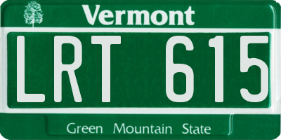 VT license plate LRT615