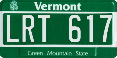VT license plate LRT617