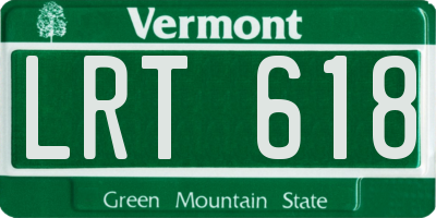 VT license plate LRT618
