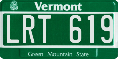 VT license plate LRT619