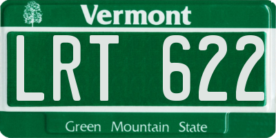 VT license plate LRT622