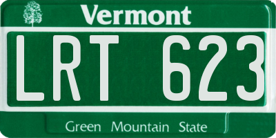 VT license plate LRT623