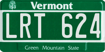 VT license plate LRT624