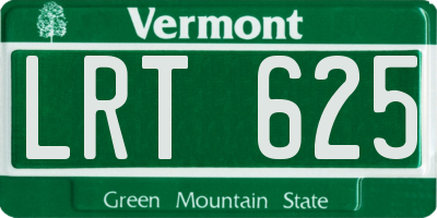 VT license plate LRT625