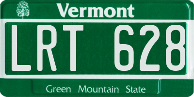 VT license plate LRT628