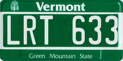 VT license plate LRT633