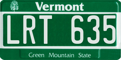 VT license plate LRT635