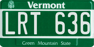 VT license plate LRT636