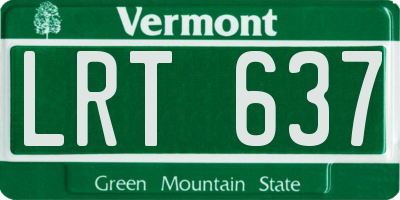 VT license plate LRT637