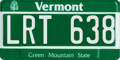 VT license plate LRT638