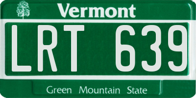 VT license plate LRT639