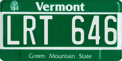 VT license plate LRT646