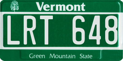 VT license plate LRT648