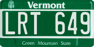VT license plate LRT649