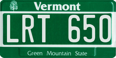 VT license plate LRT650