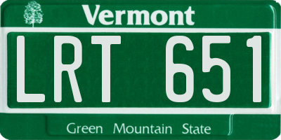 VT license plate LRT651