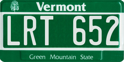 VT license plate LRT652