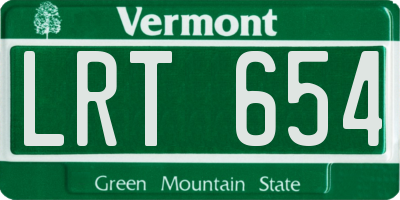VT license plate LRT654