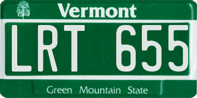 VT license plate LRT655