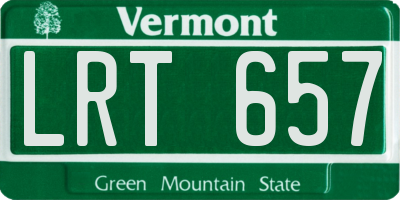 VT license plate LRT657