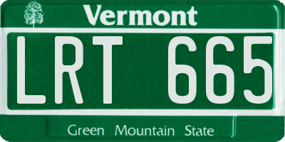 VT license plate LRT665