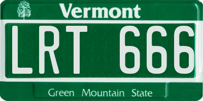 VT license plate LRT666