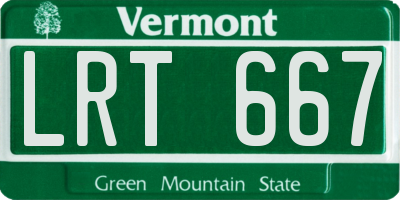 VT license plate LRT667