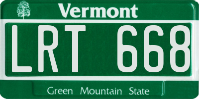 VT license plate LRT668