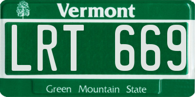 VT license plate LRT669