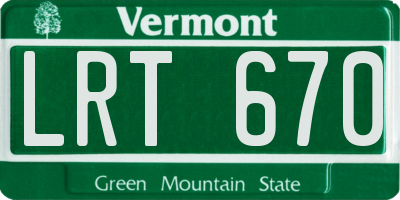 VT license plate LRT670