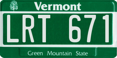 VT license plate LRT671