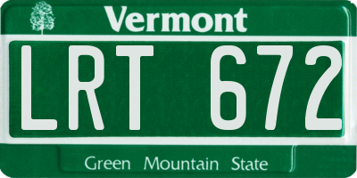 VT license plate LRT672