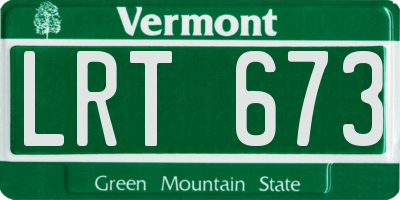 VT license plate LRT673