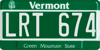 VT license plate LRT674