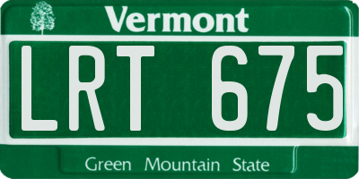 VT license plate LRT675