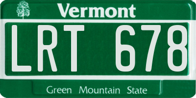 VT license plate LRT678