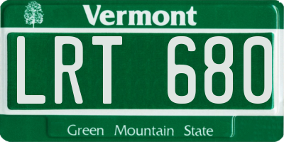 VT license plate LRT680
