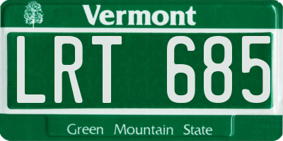 VT license plate LRT685