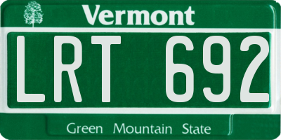 VT license plate LRT692