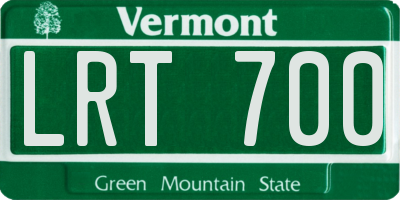 VT license plate LRT700