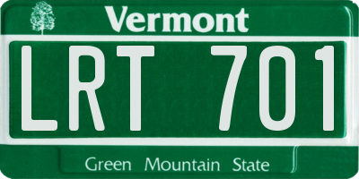 VT license plate LRT701