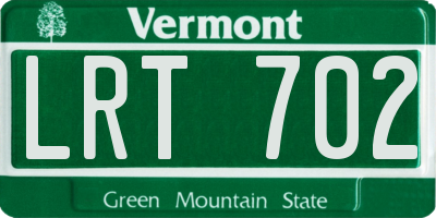 VT license plate LRT702