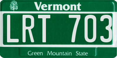 VT license plate LRT703