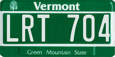 VT license plate LRT704