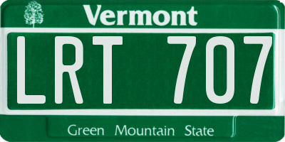 VT license plate LRT707