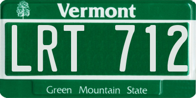 VT license plate LRT712