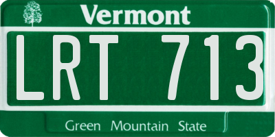 VT license plate LRT713
