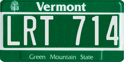 VT license plate LRT714