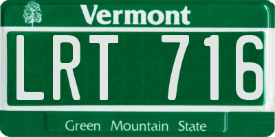 VT license plate LRT716