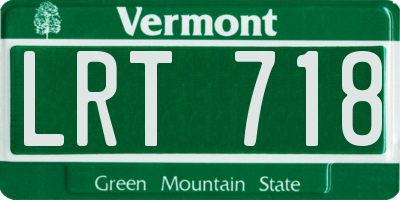 VT license plate LRT718